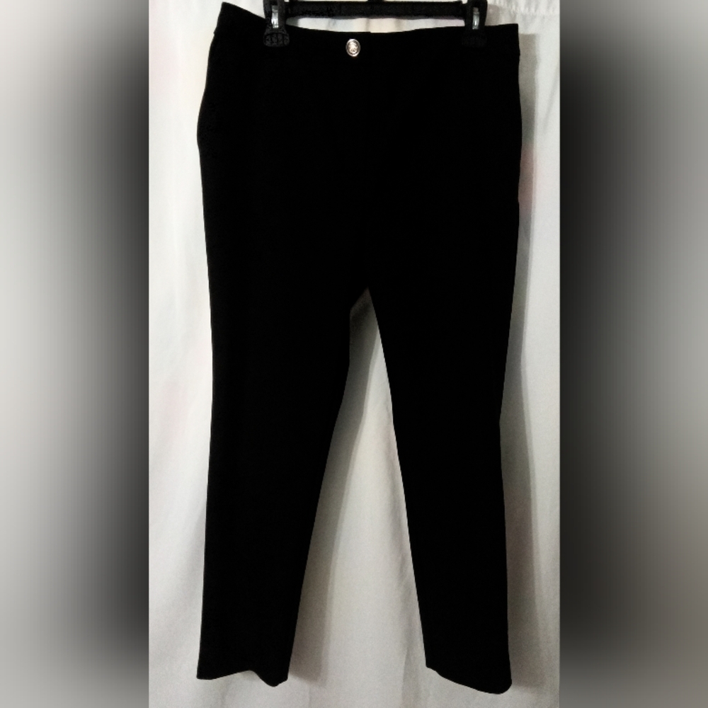 EUC J&L Atelier Black Womens Pants Slacks Pull On Elastic Button Casual Office